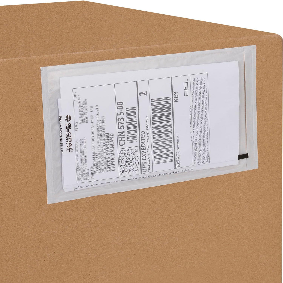 Side Opening Packing List Envelopes by Global Industrial – One Size, Plastic, Clear, Model FD-1C-5354NP