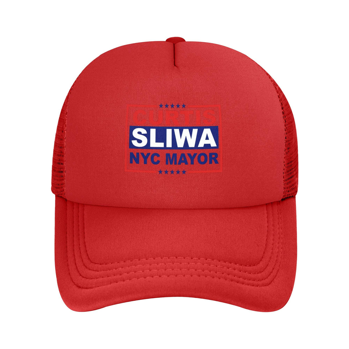 Curtis Sliwa for NYC Mayor Hats New York City 2026 Election Trucker Hat Mesh Back Baseball Caps by rayprint – One Size, Red, Model rayprint061zxc