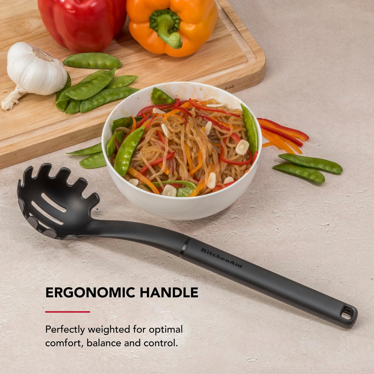 Pasta Fork by KitchenAid – 13.6-Inch, Plastic, Black, Model KHA005OHOBA