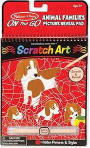 Melissa & Doug On The Go Scratch Art: Animal Families Hidden-Picture Activity Pad with Stylus