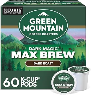 Green Mountain Coffee Roasters Dark Magic Max Brew, Single Serve Keurig K-Cup Pods, Dark Roast Coffee, 60-Count Box (6 Packs of 10)