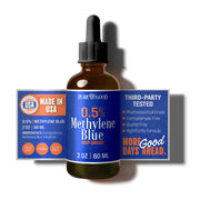 Methylene Blue 0.5% Liquid by PureGood – 2 Ounces, 60.0 milliliters, Glass, Amber, Model PG 1036