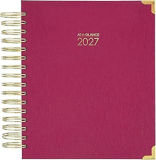 AT-A-GLANCE 2027 Planner, Daily & Monthly, 7" x 8.75", Hardcover, Harmony, Berry (6099-806-59-27)