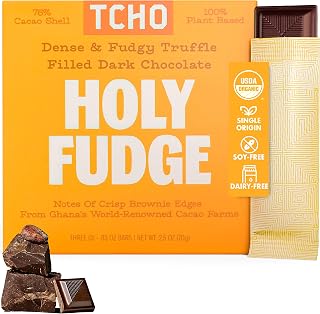 TCHO Organic Holy Fudge Filled Dark Chocolate, 2.47 Ounce