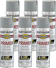 Rust-Oleum Professional Flat Gray Primer Spray Paint | Improves Paint Adhesion, Metal, Wood & Industrial Surfaces, Rust Resistant Base Coat, 15 Oz