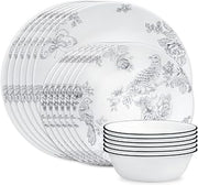 Corelle Francheska 18-Piece Round Dinnerware Set, Service for 6