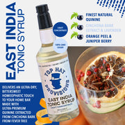 Top Hat East India Craft Concentrated Quinine Tonic Drink Syrup - 5x Natural Quinine Wellness Tonic Water Concentrate - Just Add Club Soda - 32oz bottle by Top Hat Provisions – 32