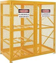 Global Industrial Cylinder Storage Cabinet Double Door Combo, Yellow