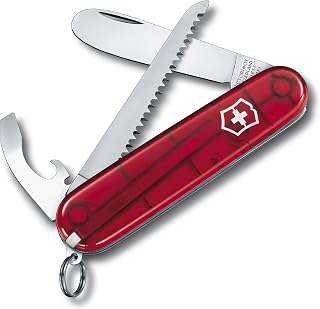 10054"My First Victorinox Children's Swiss Knife with Serrated Edge, Transparent Red