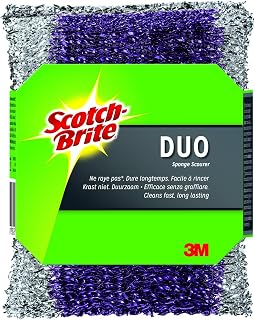 3M Scotch-Brite 43980 Duo Cleaning Sponges, 2-Piece,Grey