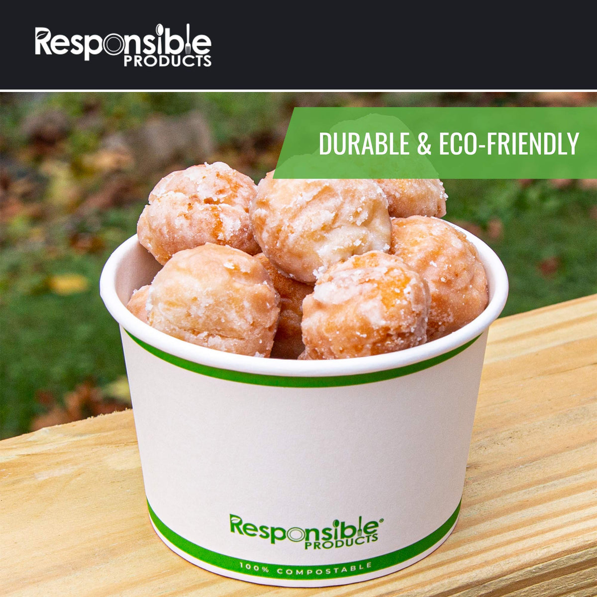 100% Compostable Paper Bowl Extra Strength Eco-Friendly Bowl by Responsible Products – 16.0 ounces, Pack of 250
