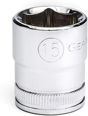 GEARWRENCH 3/8" Drive Standard Metric Socket 15mm, 6 Point - 80383