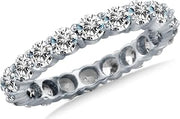 4mm Solid 14k White OR Yellow Gold Channel Set Round Brilliant Cut CZ Cubic Zirconia Eternity Anniversary or Wedding Ring Band (Available in sizes 5, 6, 7 & 8)