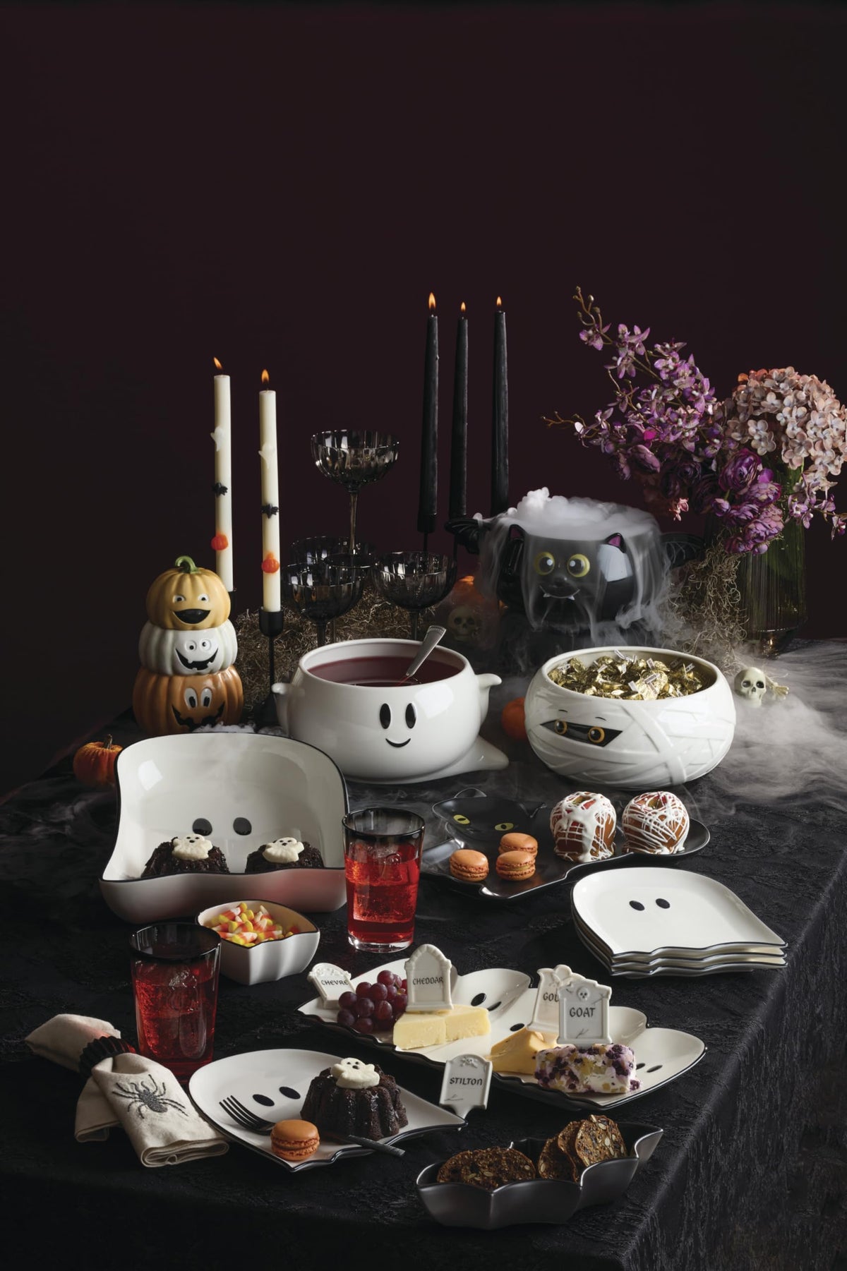 Halloween Headstone Cheese Markers Set by Lenox – 5 Count, Porcelain, White, Pack of 5, Model 899290