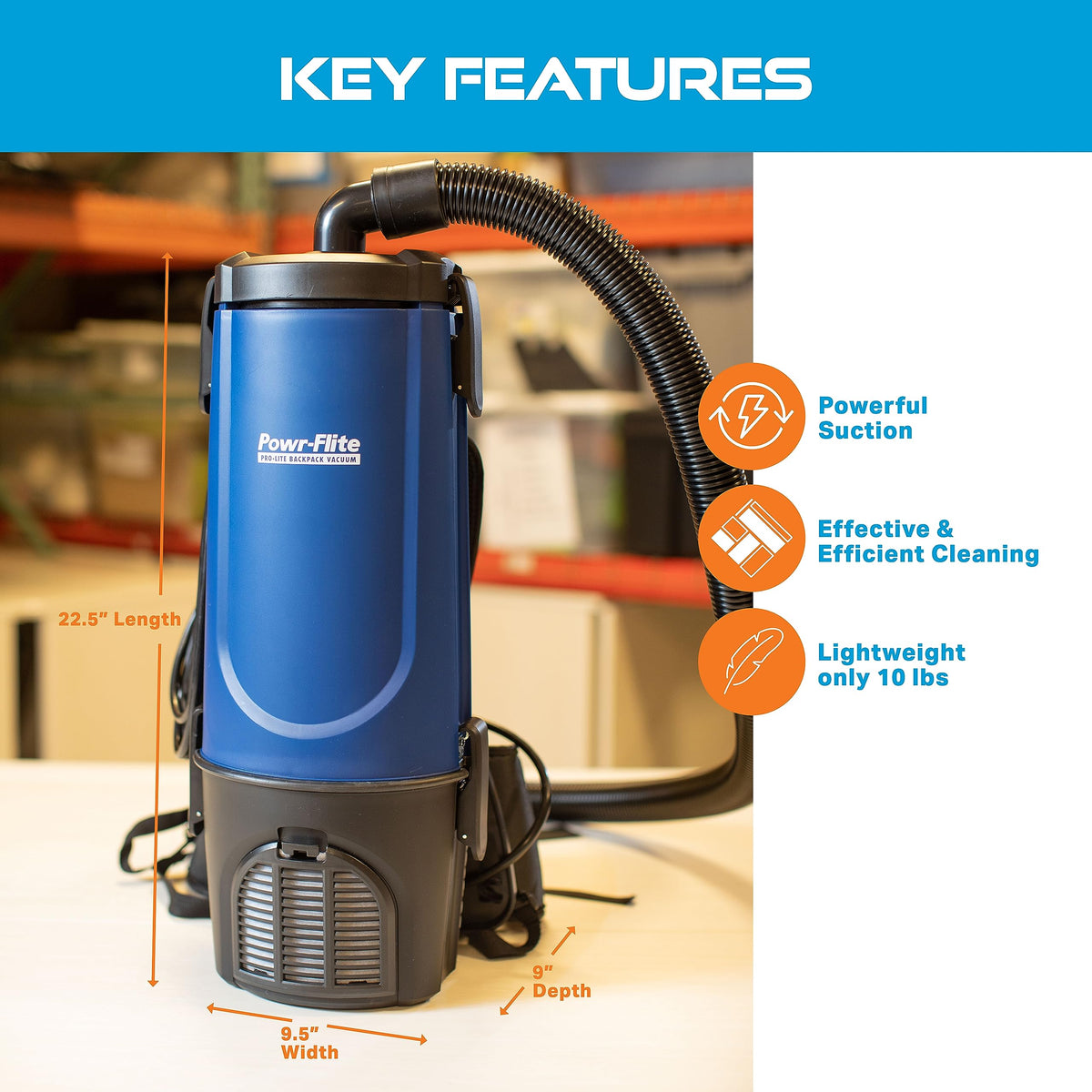 Powr-Flite Pro Lite BP4S / 4-quart / Blue Canister Vacuums