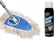 Fuller Brush Dry Mop - Washable Cotton Mop Head with Adjustable Handle w/ Duster Spray - Removes Dust and Dirt from Surfaces and Hard to Reach Areas