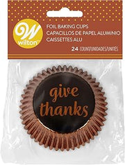 Wilton Standard Baking Cups THNKS, Give Thanks 24/Pkg