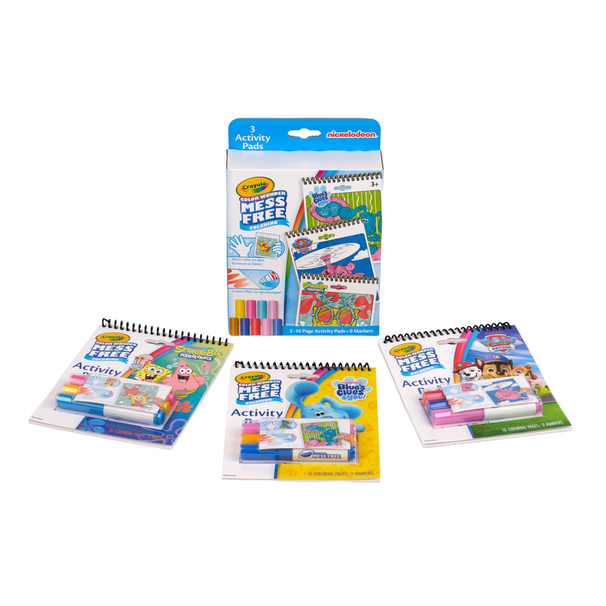 Color Wonder Nickelodeon Activity Pad 3pk by Crayola – Cardboard, Multicolor, Model 757200