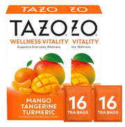 Wellness Vitality Herbal Tea Bags by TAZO – 32 Count, Pack of 2