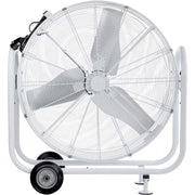 Outdoor Rated 36" Mobile Tilt Drum Blower Fan by Global Industrial – 15"L x 41.75"W x 45.25"H, Alloy Steel, White, Model HVD-36M