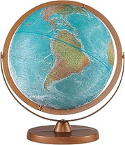 Atlantis 12" Diameter Globe, USA Cartography with Ocean and Mountain Relief and Sturdy Metal Base. True to its name, Atlantis features more ocean details than any other Replogle Globe. Brightly colored blue oceans show undersea physical features represented by embossed raised relief texture, taking this fantastic sphere to the next level. True to life land areas are also showcased with realistic coloring that perfectly illustrates the mountains, deserts, forests and grasslands of planet Earth making this