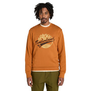 Men's Brand Carrier Graphic Crew Sweatshirt by Timberland – Cotton, Polyester Blend, Leather Brown