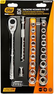 GEARWRENCH 25 Piece 3/8" Dr 72T SAE/Metric Mechanics Tool Set | GWXSCBMTS38