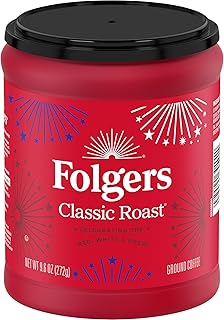 Folgers Classic Roast Ground Coffee, Medium Roast, 9.6 Oz. Canister