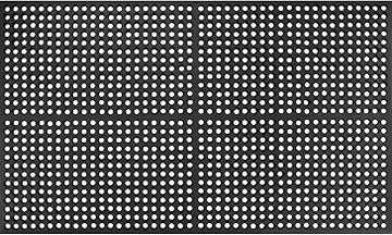 Global Industrial Drainage Mat, 3'W x 5'L, 1/2" Thick, Black