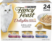 Purina Fancy Feast Delights with Cheddar Wet Cat Food, 3 oz cans, 24-Pack