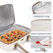 TOURIT Expandable Casserole Carrier, Double Compartment, Beige