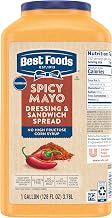 Best Foods Spicy Mayo Dressing & Sandwich Spread Jug, 1 Gallon | Ready to Use, Gluten Free, Vegetarian, Cayenne & Red Jalapeño Peppers, No Added MSG or Artificial Flavors, for Spreads & Dips