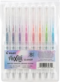 PILOT FriXion Clicker Aura Collection, Retractable and Erasable Gel Pens, 0.7mm Fine Point, Perfect for Journaling, Note-taking and Math