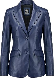 Women's Real Lambskin Leather Blazer Jacket, Classic Style