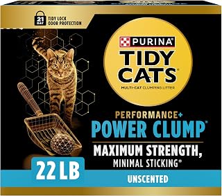 Purina Tidy Cats Performance Plus Power Clump Unscented Multi Cat Clumping Cat Litter, 22 lb. Box