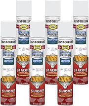 Rust-Oleum Stops Rust Turbo Spray Universal Bonding Primer, White | Faster Projection Completion | Rust Preventive | Professional Results | Protective Enamel | Indoor/Outdoor Use | 6 Pack