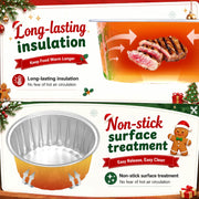 Willinglong Mini Cake Pans with Lids, 5 oz, 30 Count, Red and Green