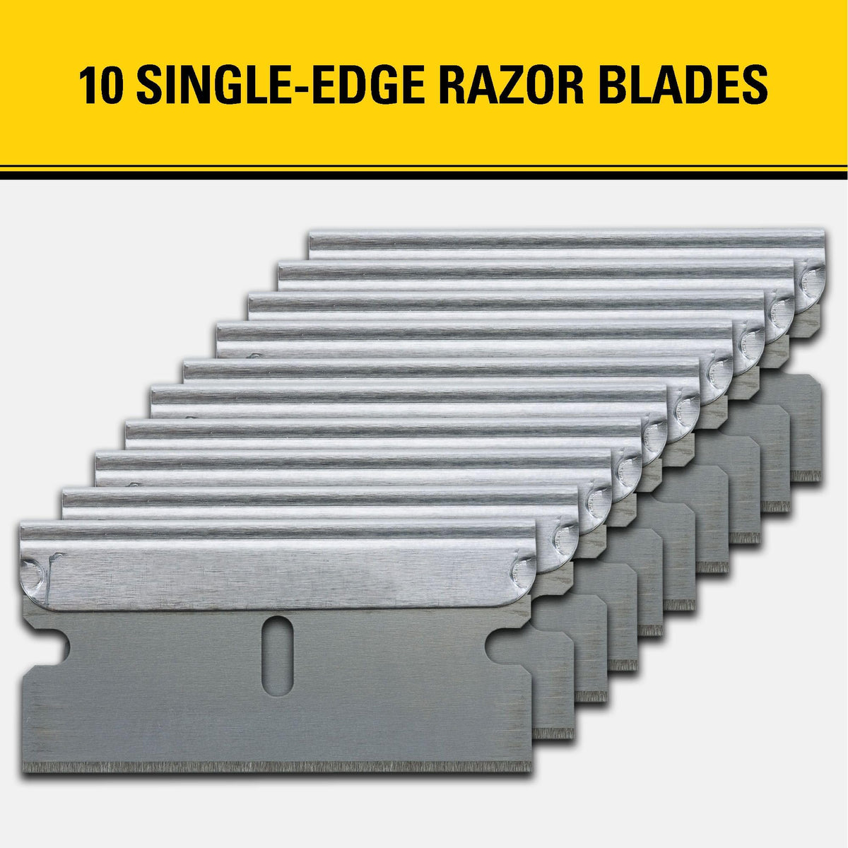 1-1/2 in. Glass Scraper Blades by STANLEY – 1 Count (Pack of 1), Metal, Black, Yellow, Model 28-510