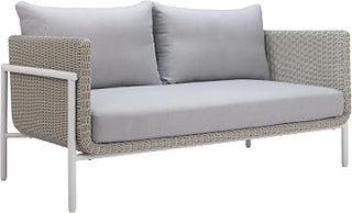 Zuo Frais Loveseat Gray, Gray Sofa, Modern Style, Patio Furniture, Outdoor Fabric, Seats up to 2, Aluminum, Outdoor Living, 58.7" W x 31.9" D x 31.9" H, Non-Stackable