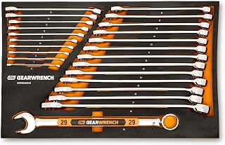 GEARWRENCH 24 Piece 12 Pt mm Hi-Viz Combination Wrench Set | GWMSSWHMM