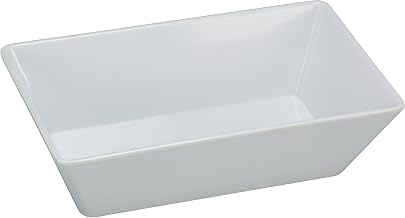 Yanco RM-610 9 3/4" Rectangular Deep Plate, Melamine, White Color (Pack of 24)