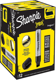 Magnum Permanent Marker by Sharpie – Aluminum, Black, Pack of 12, Model 44001BX