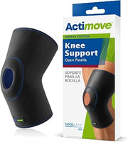 Actimove Sports Edition Knee Support Open Patella with Coolmax® AIR Technology – Sleeve for Pain Management – for Strains, Sprains & Swelling - Left/Right Wear – Black, Large
