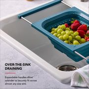 Over-the-sink Collapsible Colander by KitchenAid – 4-Quart, Rubber, Agave, Model KHQ867OSAGA