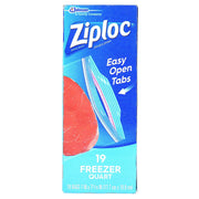 Freezer Bags by Ziploc – Quart, 1.0 quarts, Clear, Pack of 19, Model 00388
