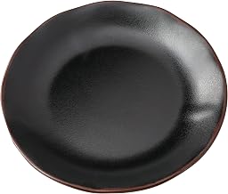 Yanco NA-112BK Nature Art Round Plate, 12"" X 1 1/4"" ROUND PLATE, Melamine, Black, Pack of 12