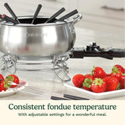 Electric Fondue Set by Cuisinart – 3 Quarts, Stainless Steel, Brushed Stainless, Model ZPV-425