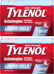 Tylenol Extra Strength Liquid Gels, 500mg Acetaminophen, 2 x 75 ct