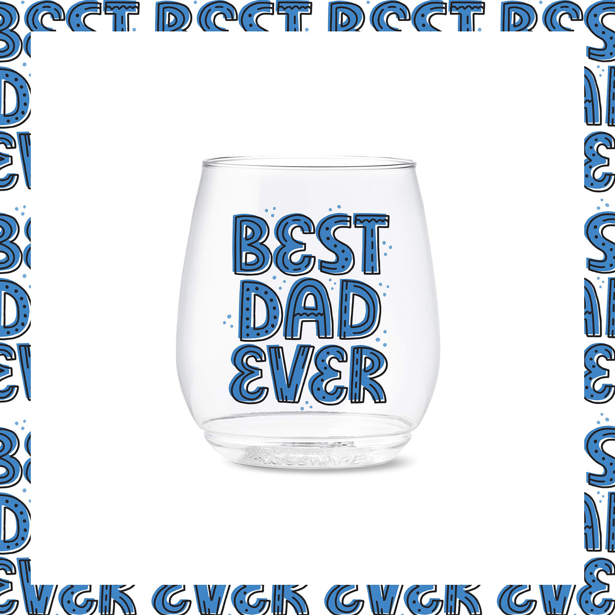 14oz Vino Best Dad Ever Series by TOSSWARE – 14oz, 14 fluid_ounces, Plastic, Best Dad Ever, Pack of 6