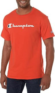 Champion Men's Classic Script Graphic Short Sleeve T-Shirt, Standard Fit, Tonal Logo, Available in Regular and Big & Tall